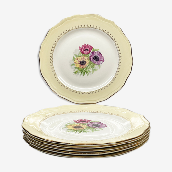 Lot de 6 assiettes plates «l'amandinoise » modèle  coopelia