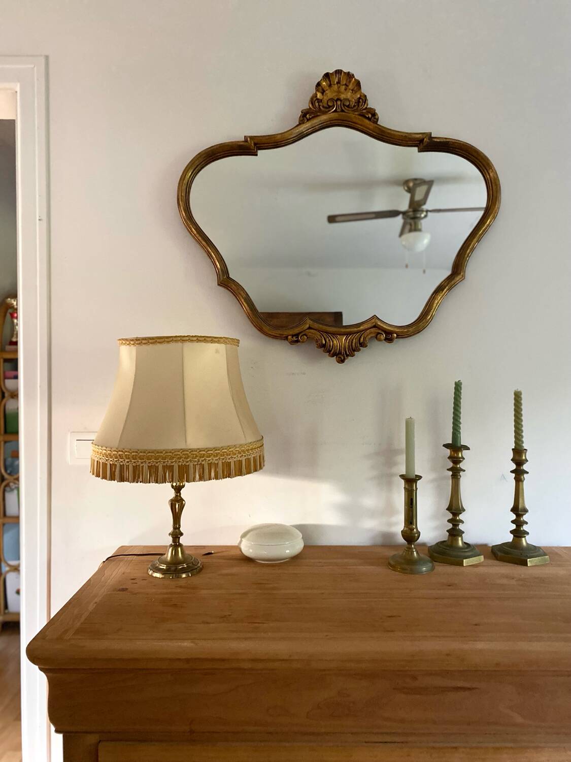 Antique Baroque Shell Mirror