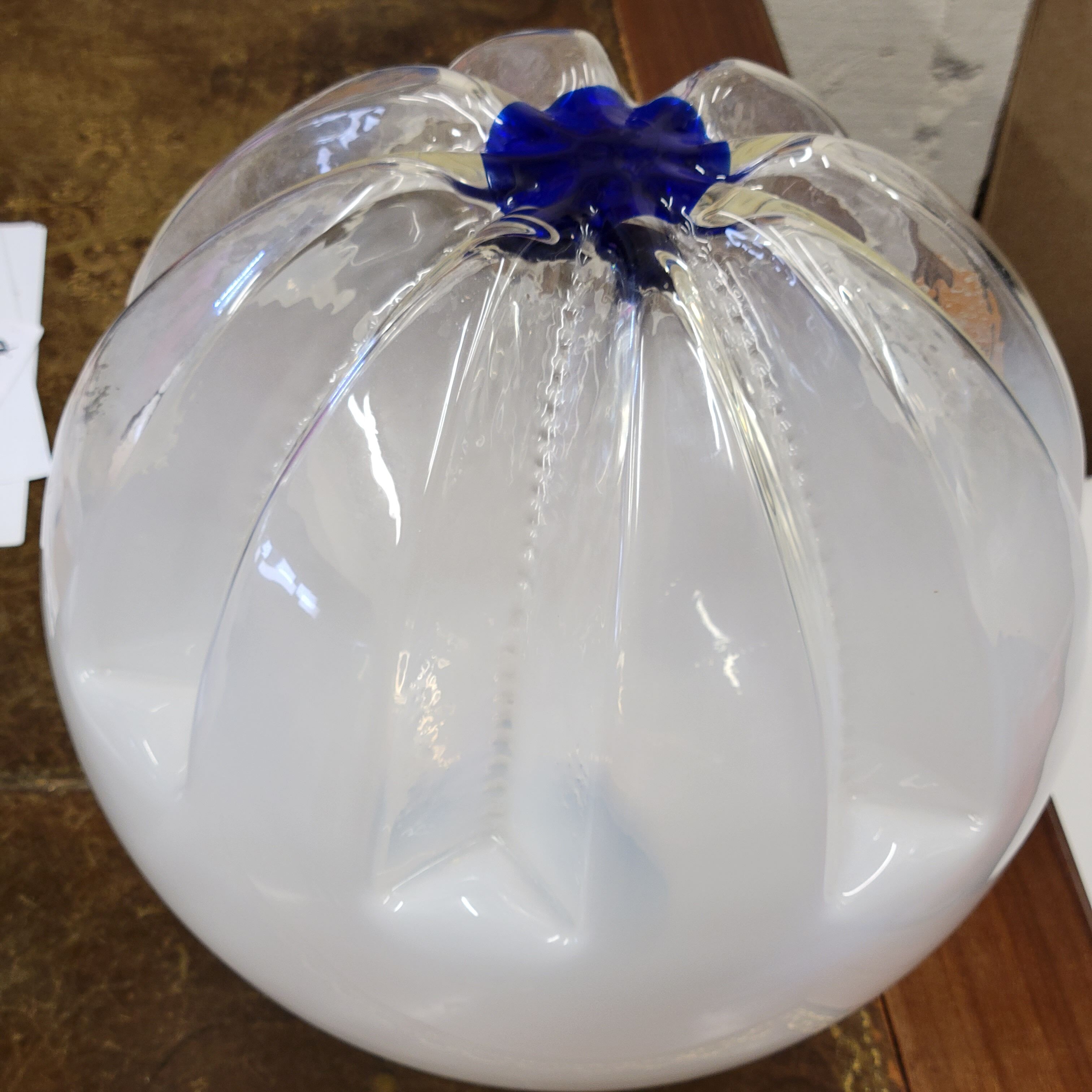 Globe Boule Pour Suspension Ou Lampe Lampadaire Vintage Mazzega Italie 1970 30cm