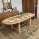 Extendable farmhouse table in solid oak