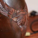 Art Deco carved wooden lamp base