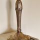 Lamp with a 19th-century chiseled bronze base and antique glass shade