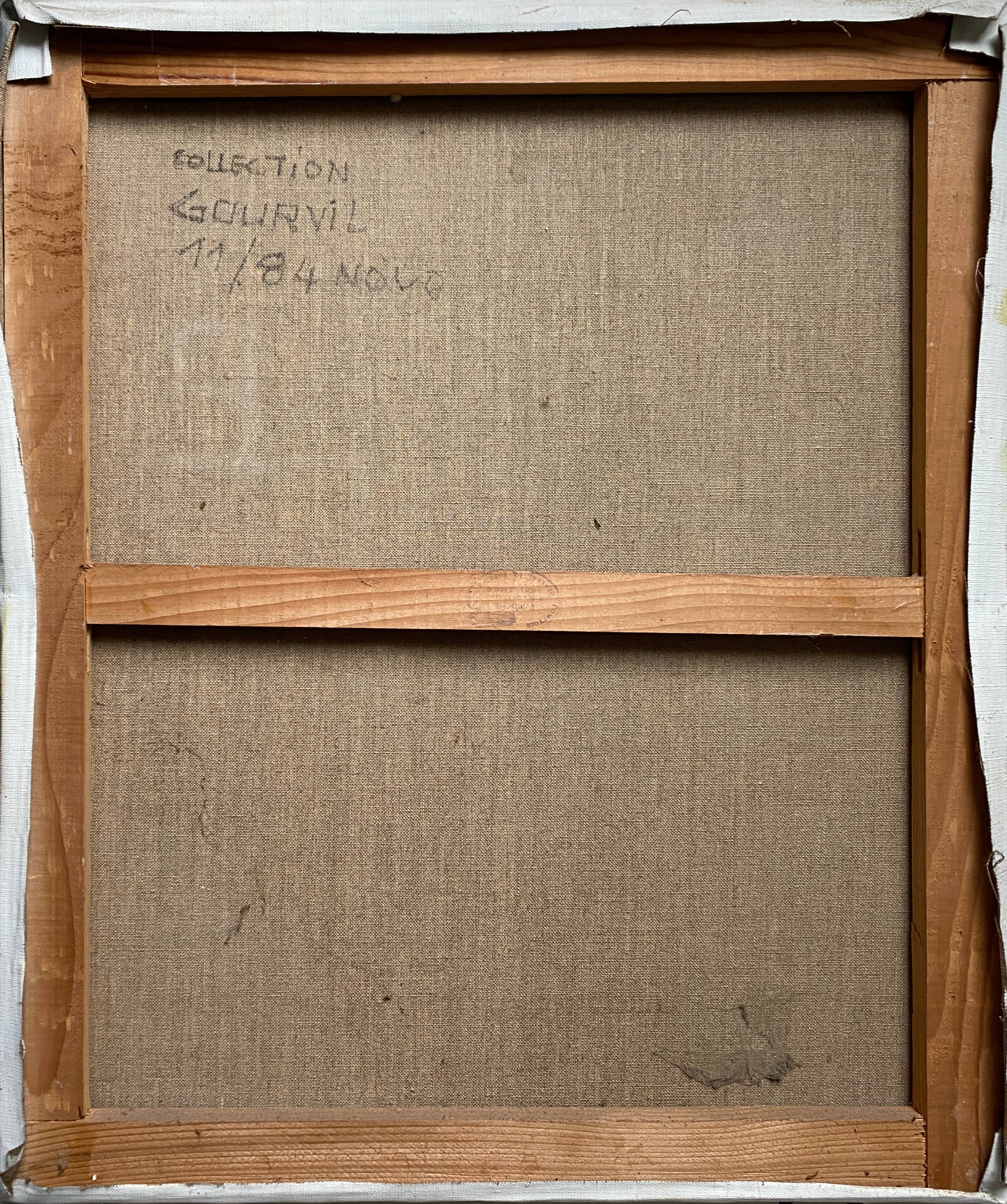 HST painting "Still life with pomes and carafe" signed Boulicot Modern Art (XX°)