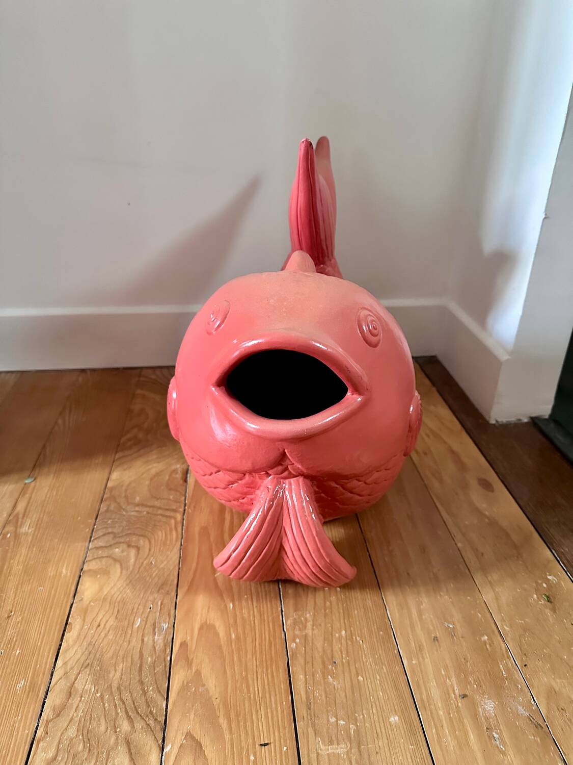 Large vintage ceramic fish 60's unique piece