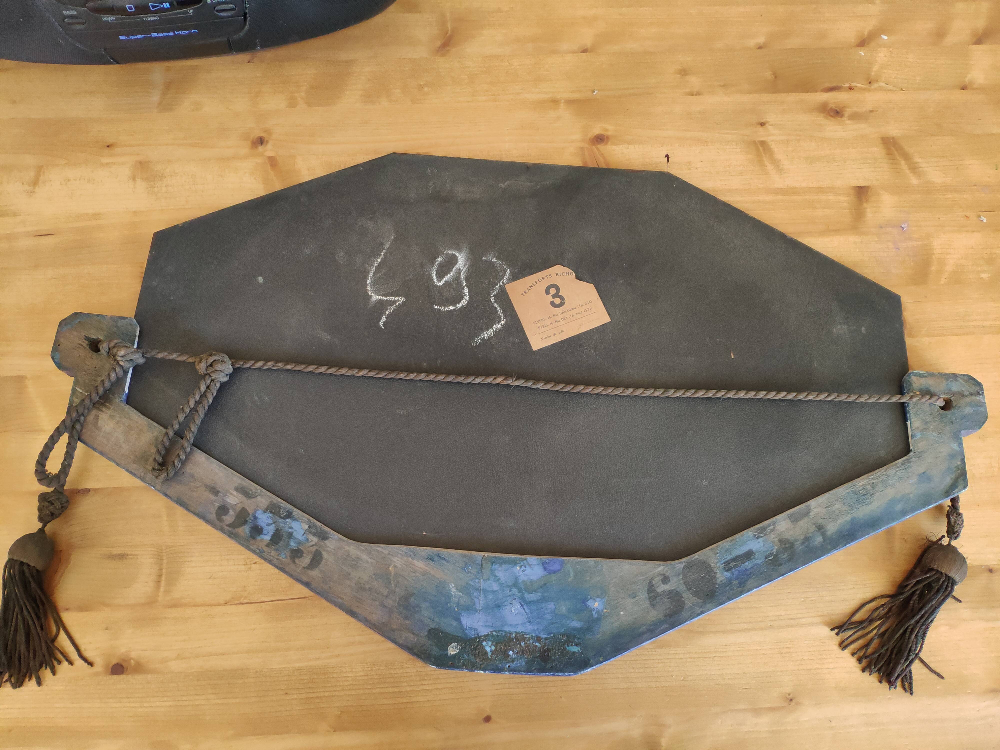 Blue art deco mirror 20/30 years - 70x40cm