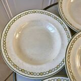 lot of 6 green and orange Longwy Iron Earth hollows from the beginning of the 19th century