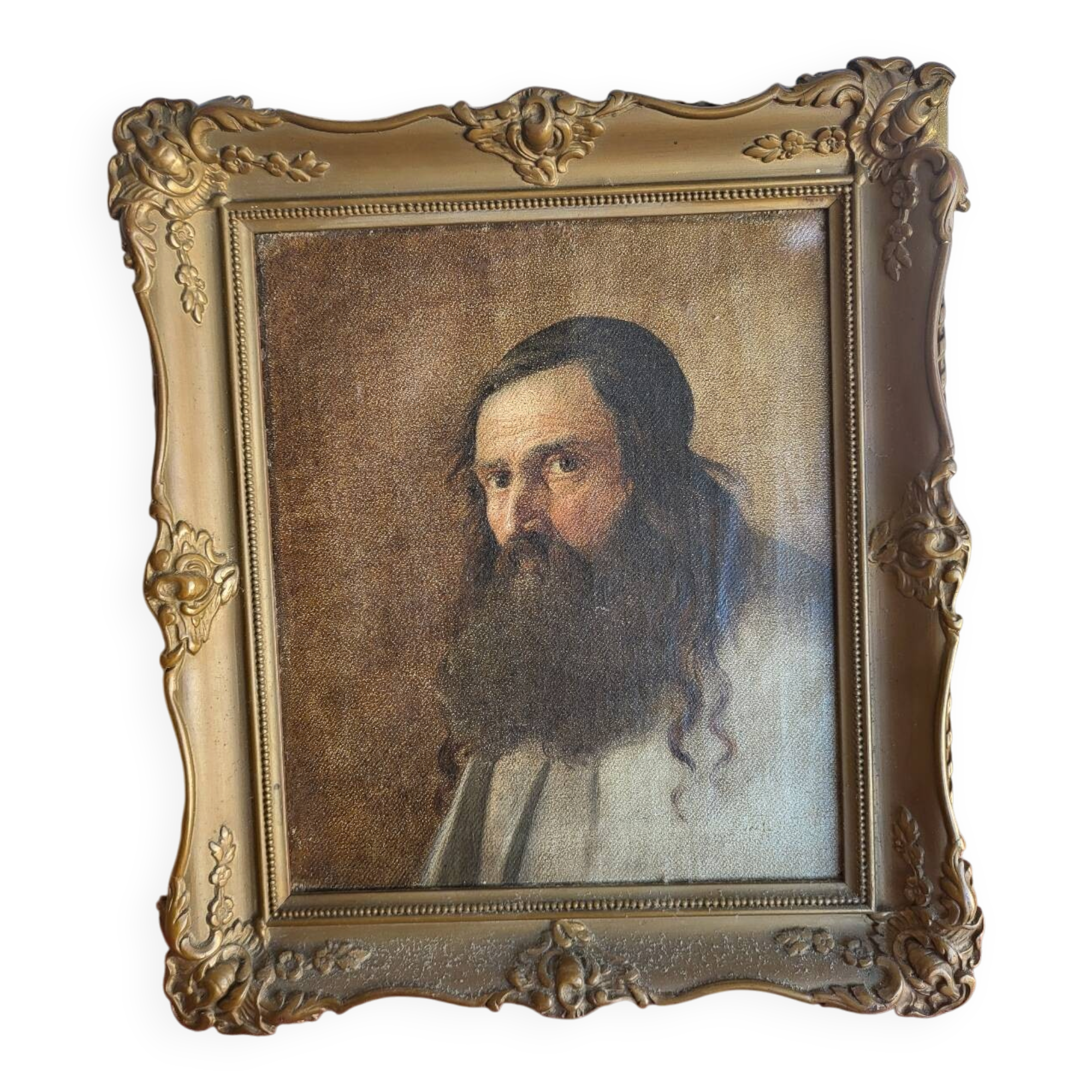 Portrait of an old bearded man - 19th-century school -