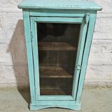 Turquoise showcase in Burmese teak