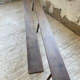 Paire de bancs de ferme en chêne massif 3m