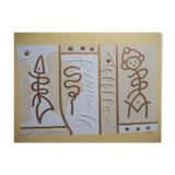 Large oil on canvas painting signed Pey Taryck abstract figures ethnic africa middle east