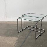 Nested glass tables Mid-century space age, 1960s, set of 2