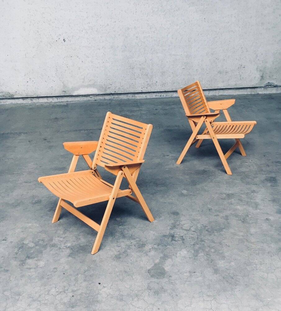 Set of Mid-Century Modern Design Rex Folding Chairs by Niko Kralj for Stol Kamnik, 1980s