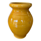 Small vintage honey yellow ceramic vase - Lou Pignatier Vallauris