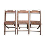 Lot 3 folding chairs wood
