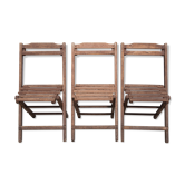 Lot 3 chaises pliantes bois