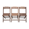 Lot 3 folding chairs wood