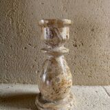 Beige marble candle holder