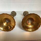 Pair of twisted brass candlesticks