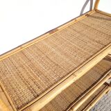 Library cabinet rattan shelf 1960