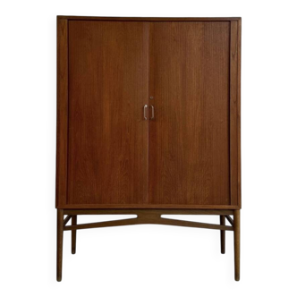 Vintage tambour cabinet teak