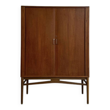 Vintage tambour cabinet teak