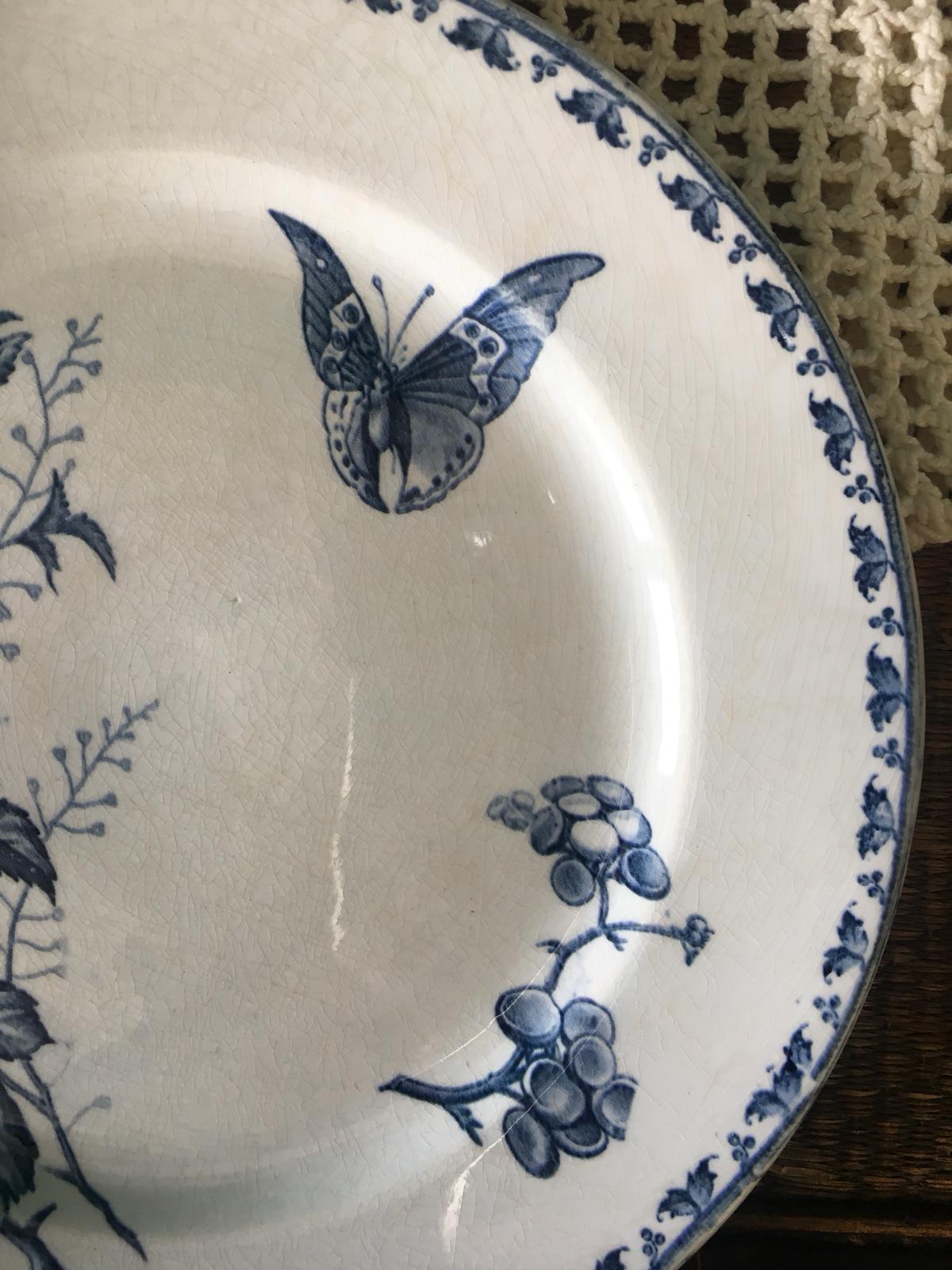 Set of 6 flat plates Sarreguemines "Carmen"