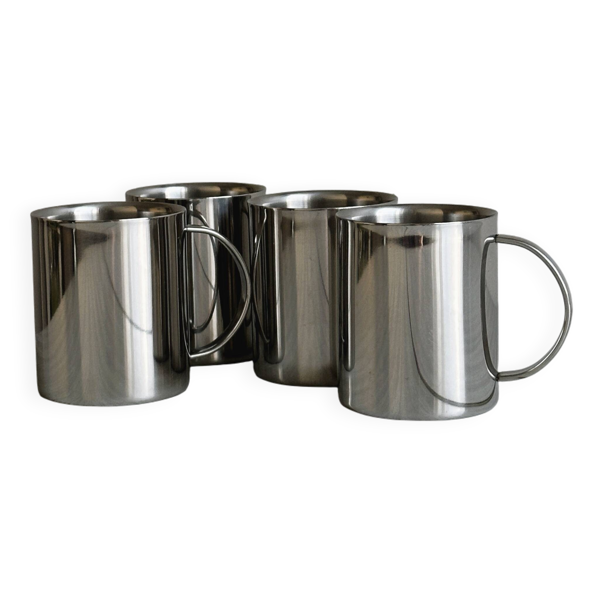 Set of 4 stainless steel cups