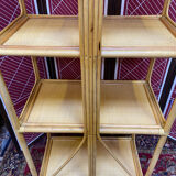 1970s bamboo and wicker shelf