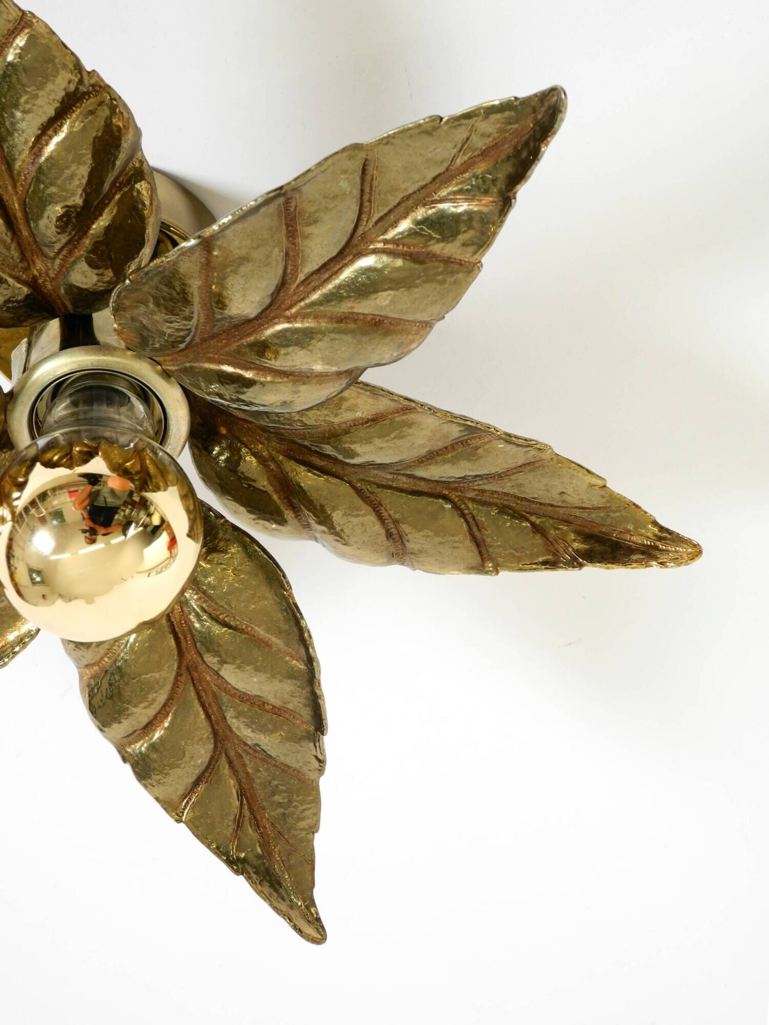Beautiful brass ceiling or wall lamp from the 1970s by Willy Daro