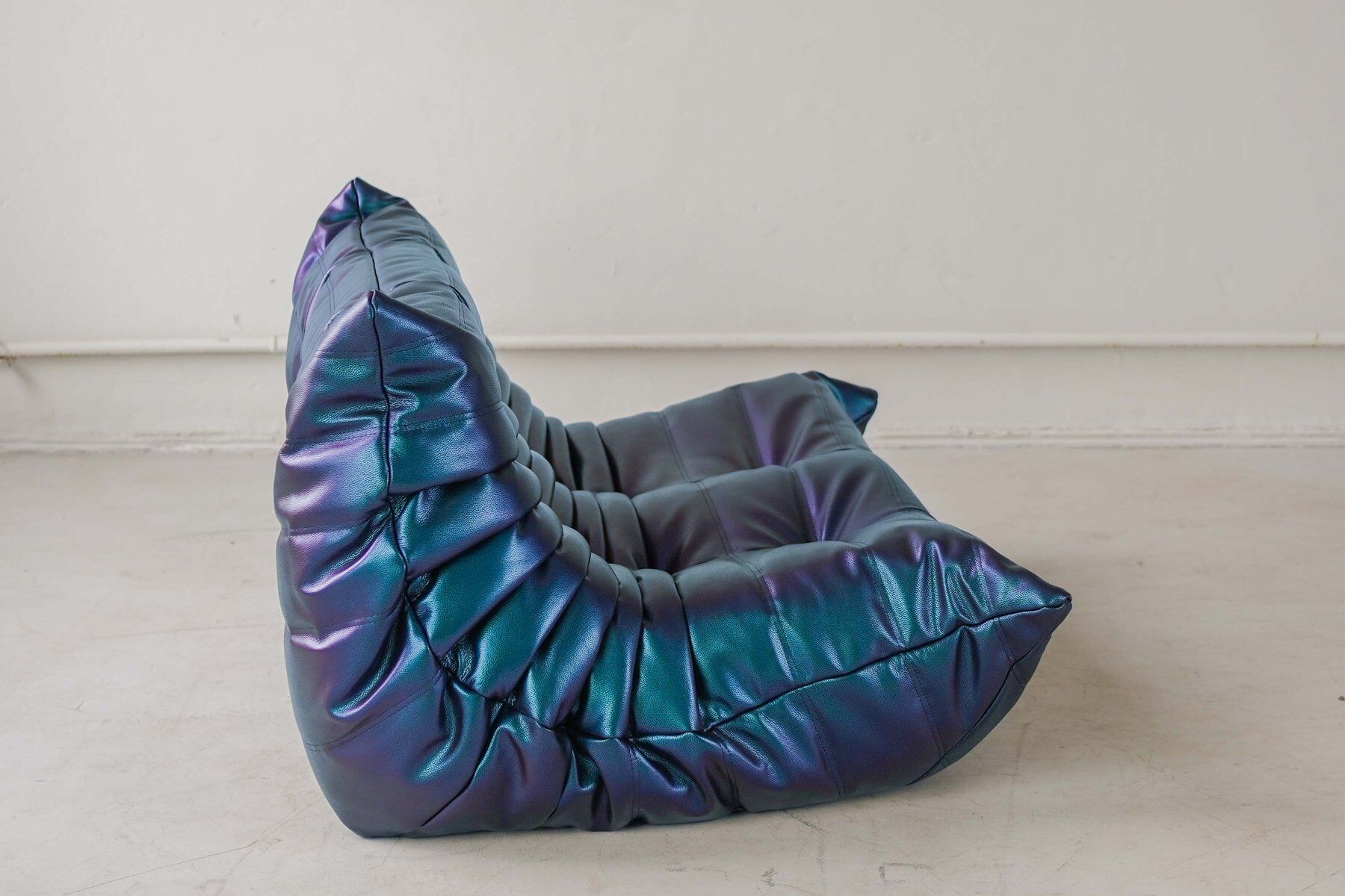 Togo 2-seater sofa in ultraviolet leather by Michel Ducaroy for Ligne Roset