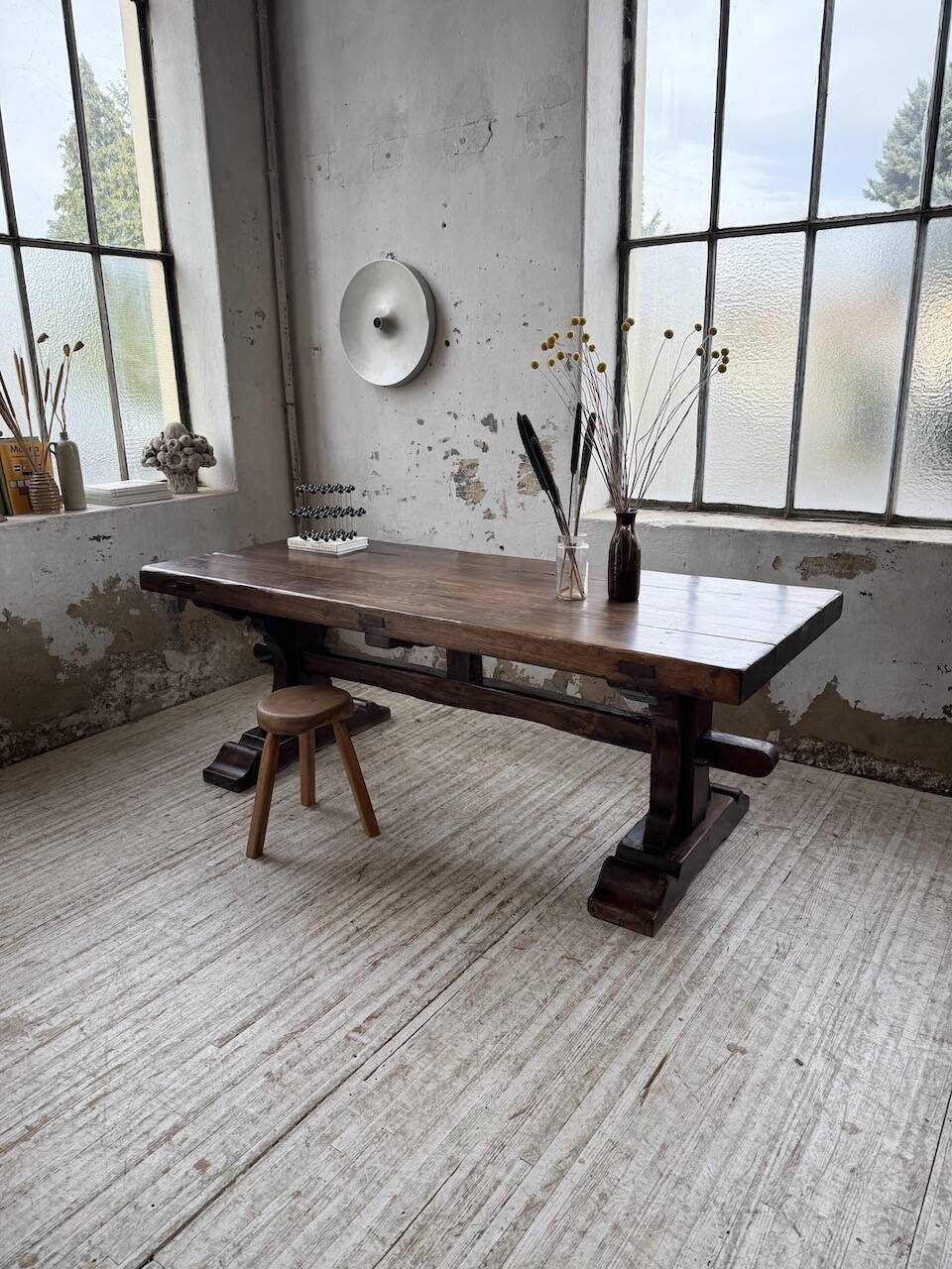 Table de monastère XXL en chêne, 19ème s.