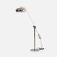 Chrome space age floor lamp from the 70s with adjustable rod arm