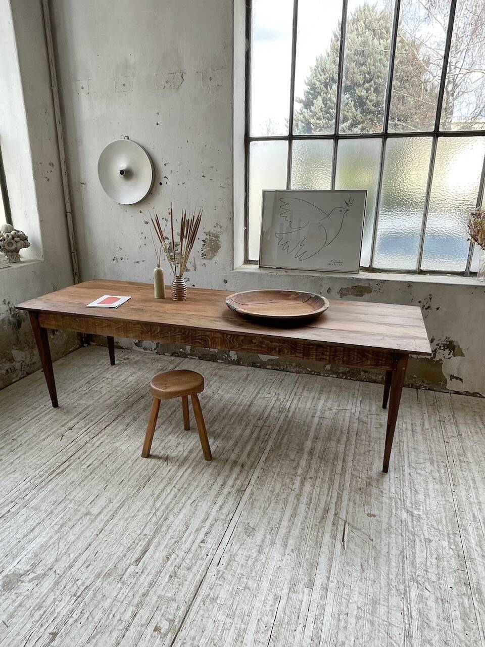 XL round wooden Tuareg dish