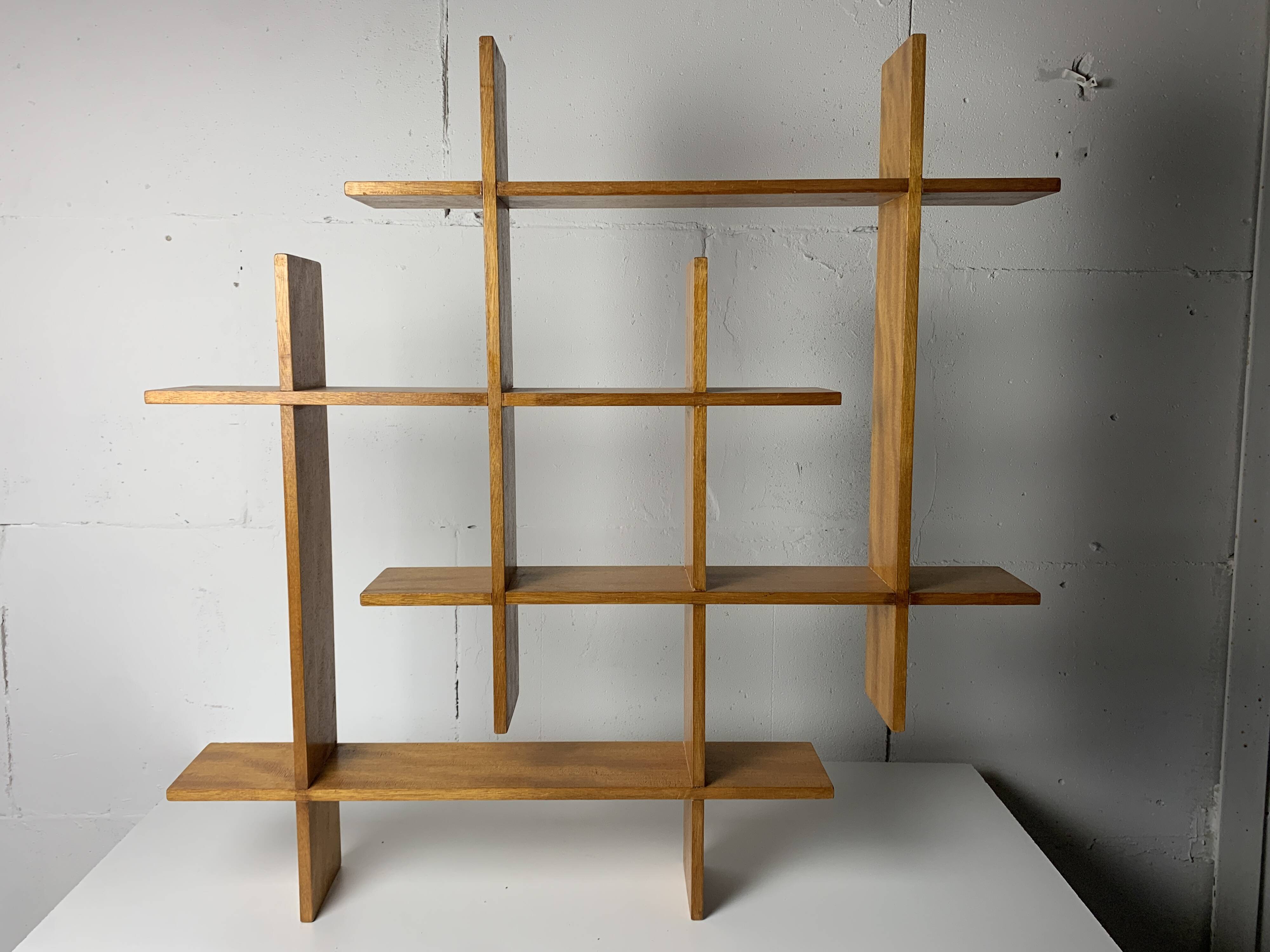 Midcentury Scandinavian teak wall shelf unit, 1960s-1970s