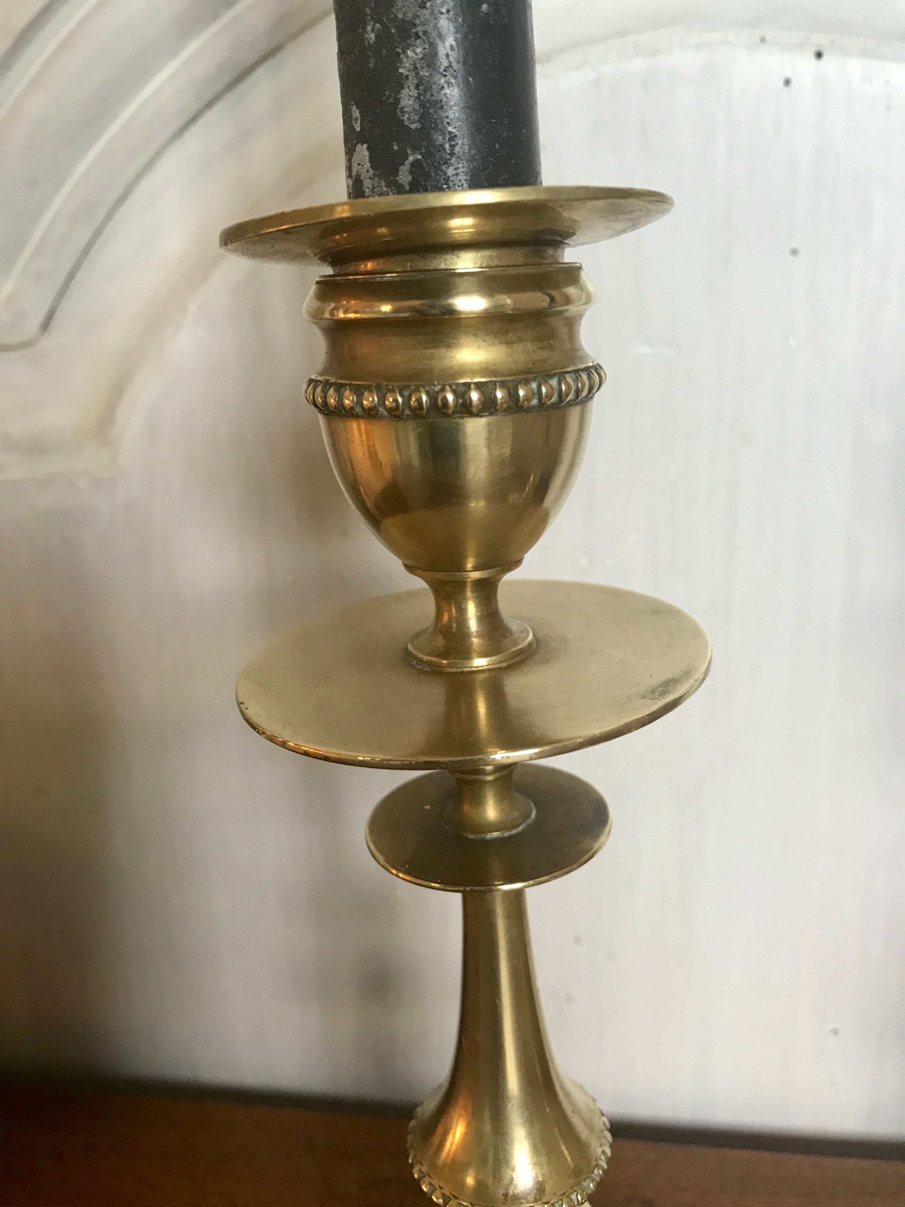 Pair of brass candlesticks