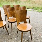 Set of 7 baumann bistro chairs model dove 50s