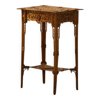 Console / Carved Side Table in Chippendale Style from the 20th Century with Storage