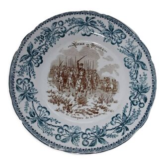 Ancienne Assiette parlante Voyage En Russie n°6 Cosaques par Choisy le Roi