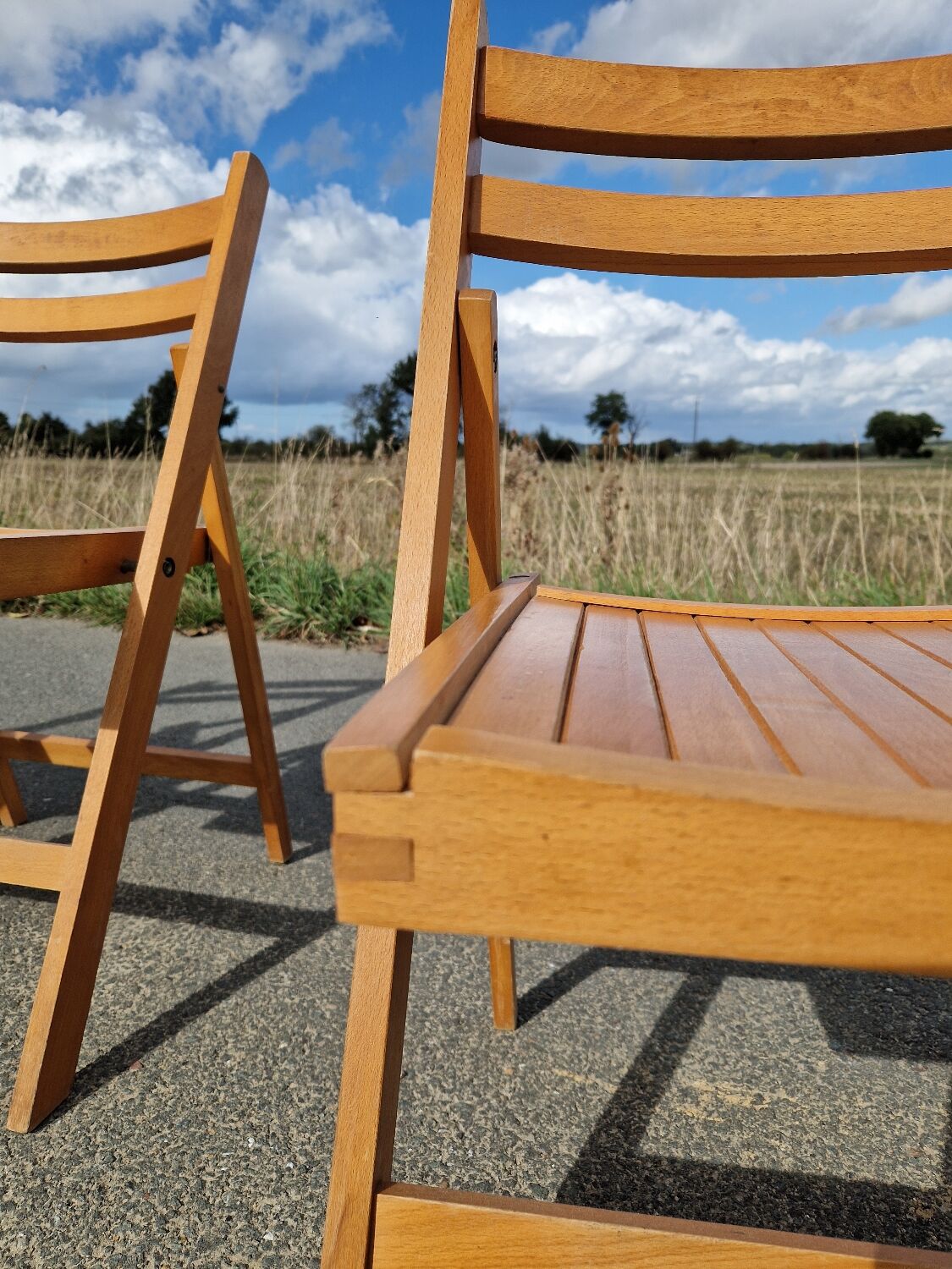 Set of 3 vintage folding chairs