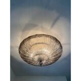 Contemporary Fume' "Brindle" Murano Glass Flush Mount in Venini Style