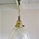 Holophane glass suspension and vintage patinated brass