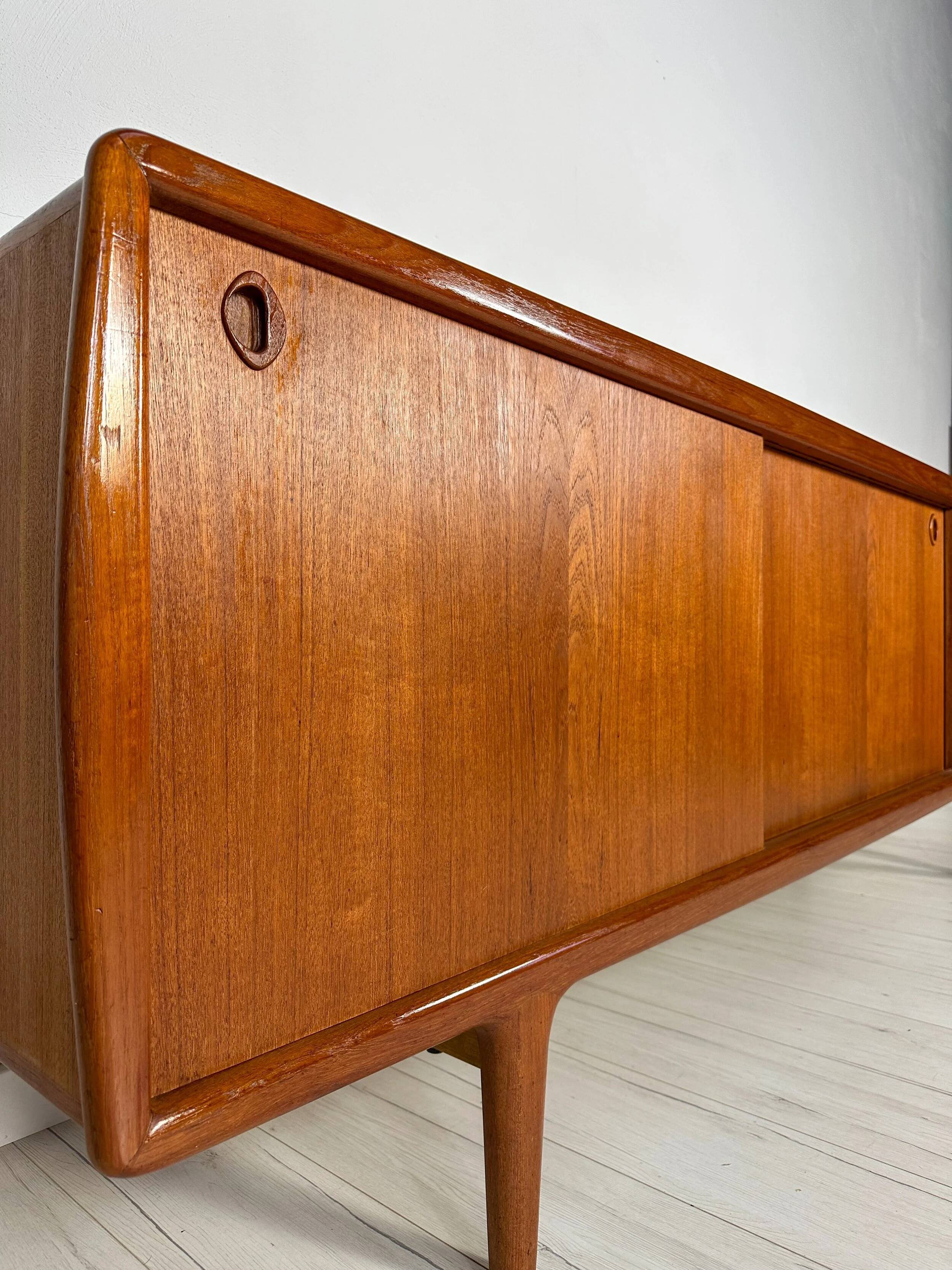 1960s Vintage Mid-Century Danish Teak Sideboard by H.P. Hansen