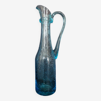 Biot 20th century bubble-blown glass carafe ewer