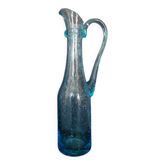 Biot 20th century bubble-blown glass carafe ewer