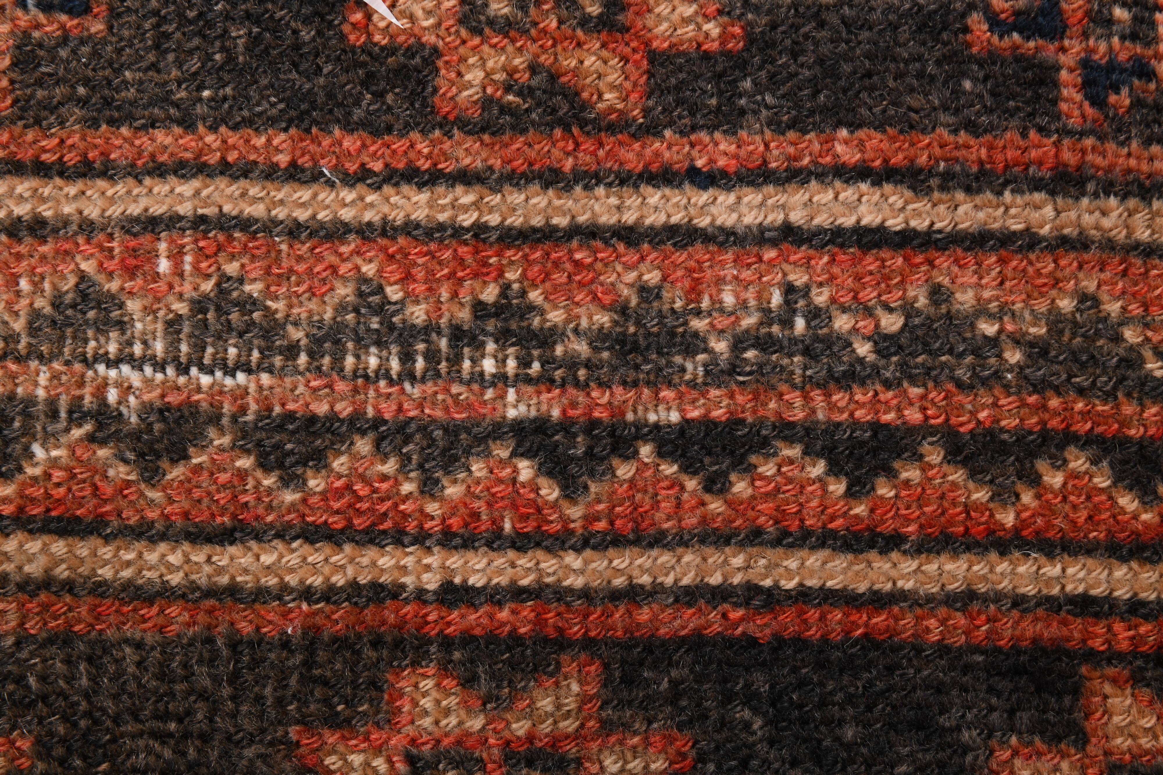 Antique Classic Red Black Persian Runner Rug, 103x287Cm