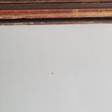 Old rectangular mirror in stucco and wood, 36 cm