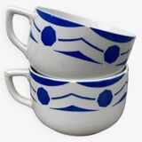 Duo de grandes tasses anciennes digoin