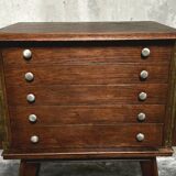 Empty silverware cabinet / vintage cutlery cabinet on tapered legs – year