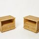 Pair of Italian bedside tables Dal Vera bamboo rattan brass 1970