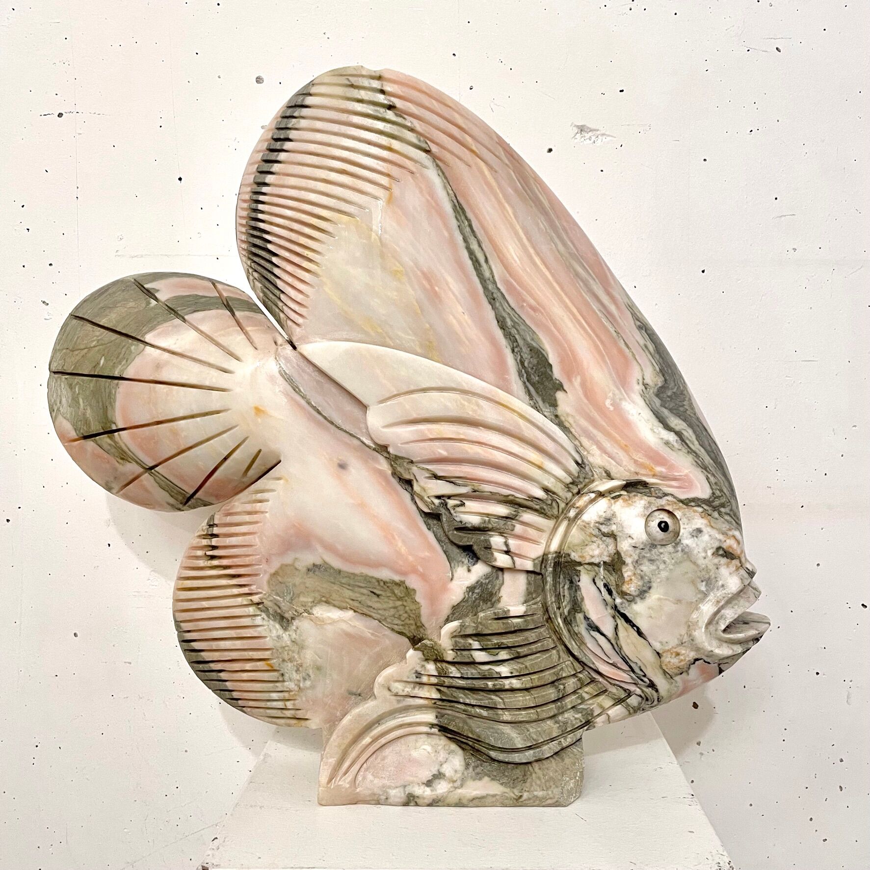 Pink marble fish 1980